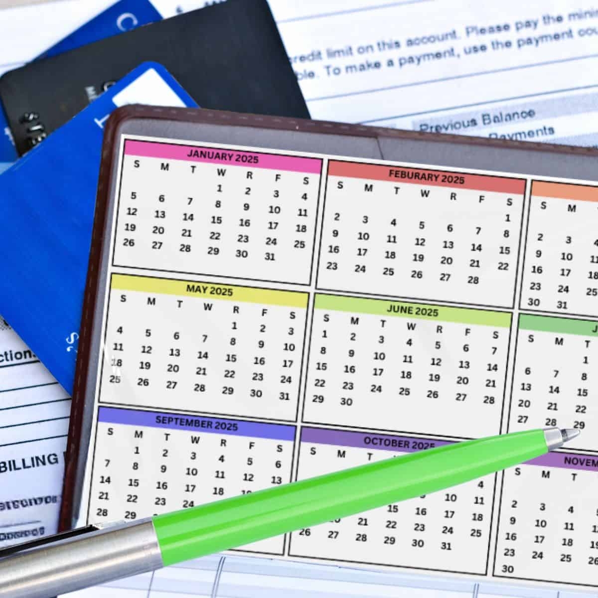 Free Checkbook Calendar Printable 2025 2026 2027