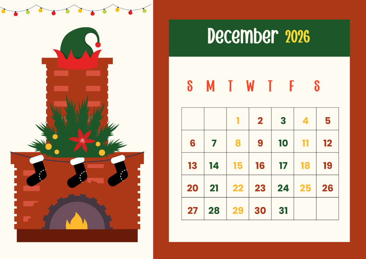 Free Christmas December Calendar 2024 Template To Edit Online
