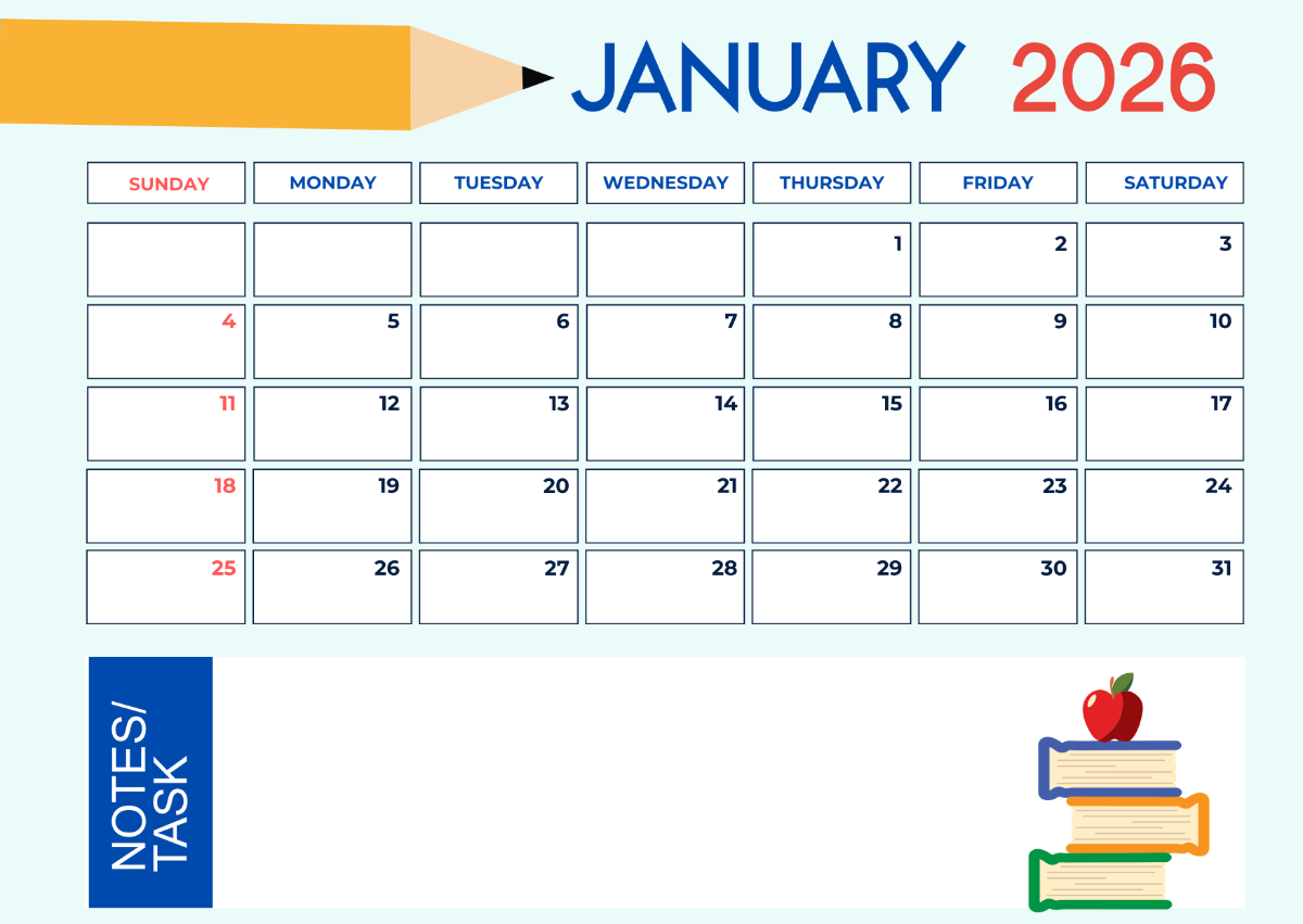 January 2026 Calendar With Holidays Printable Free