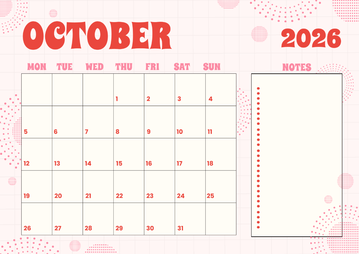 Free October 2025 Calendar Templates Editable And Printable