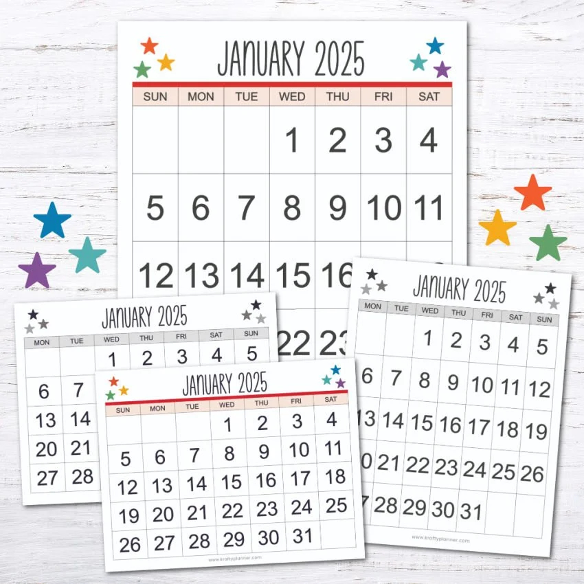 Free Printable 2025 Large Print Calendar Krafty Planner Free Printable 2025 Large Print Calendar Krafty Planner