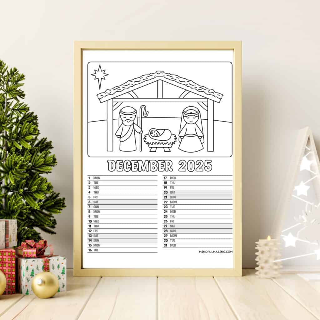 Printable Kids December 2025 Calendar Printable Kids December 2025 Calendar