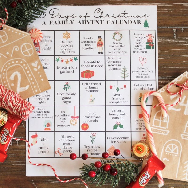 Printable Advent Calendar For Teens
