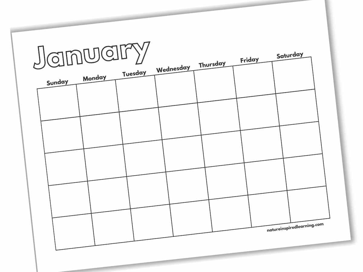 Free Printable Blank Month Calendar
