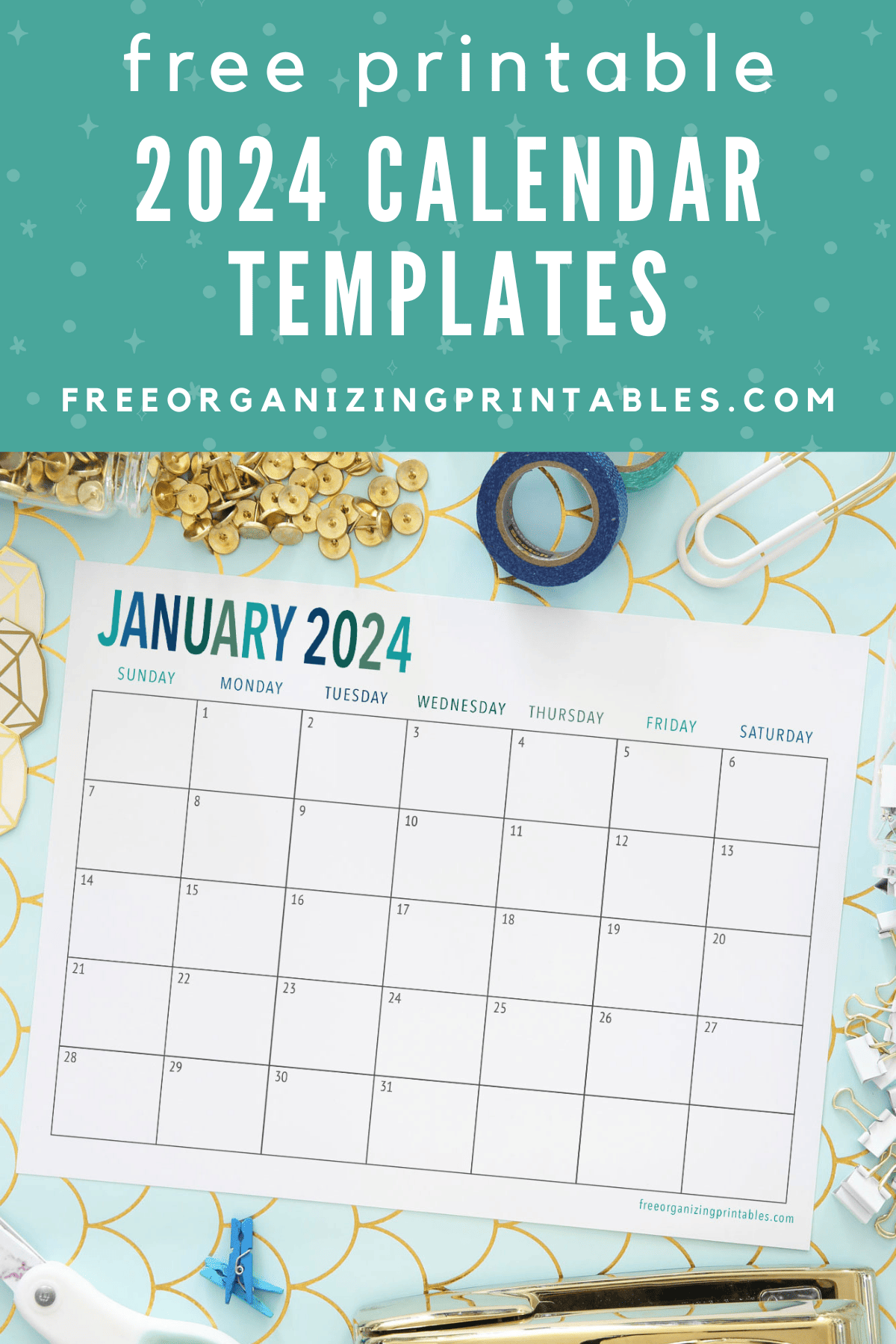 Free Printable Calendar 2024 Free Organizing Printables
