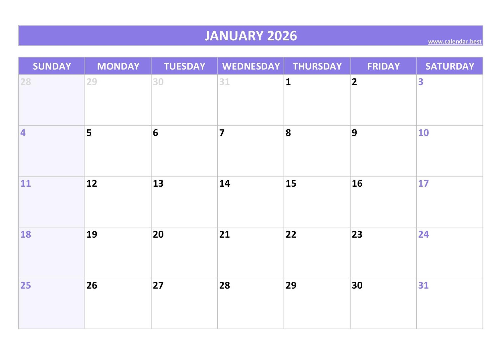 Free 12 Month Calendar Printable