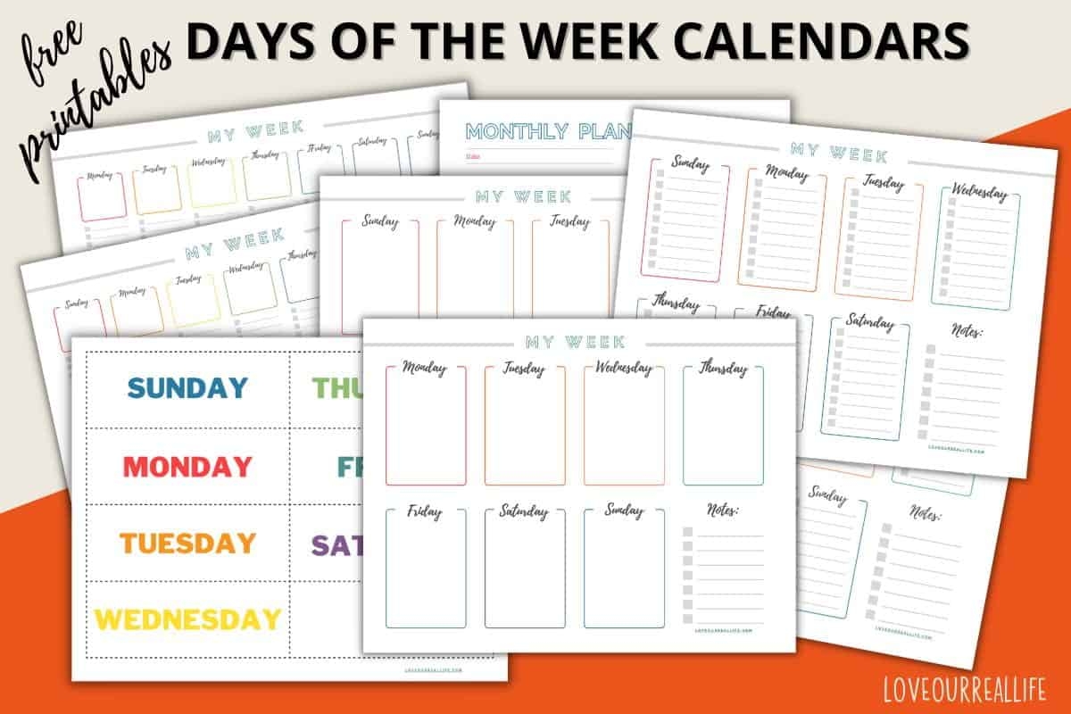 Weekly Printable Calendar Free