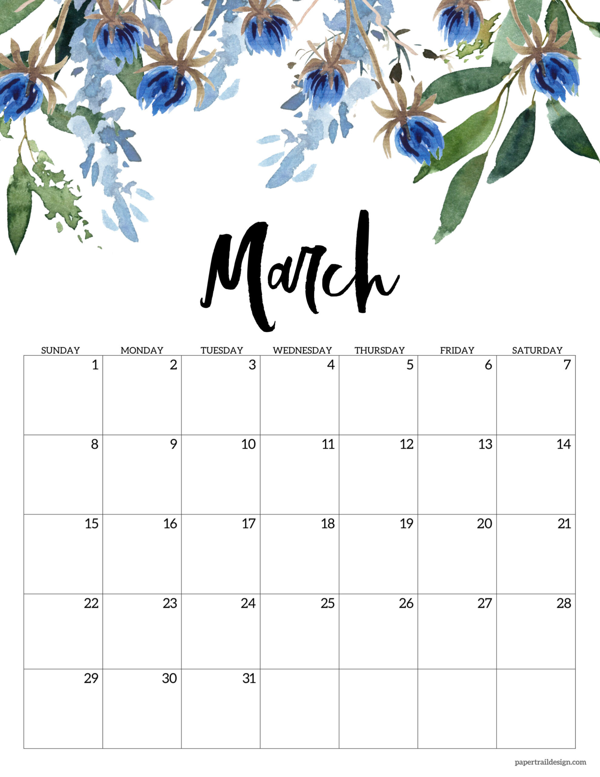 Printable Calendar 2026 March