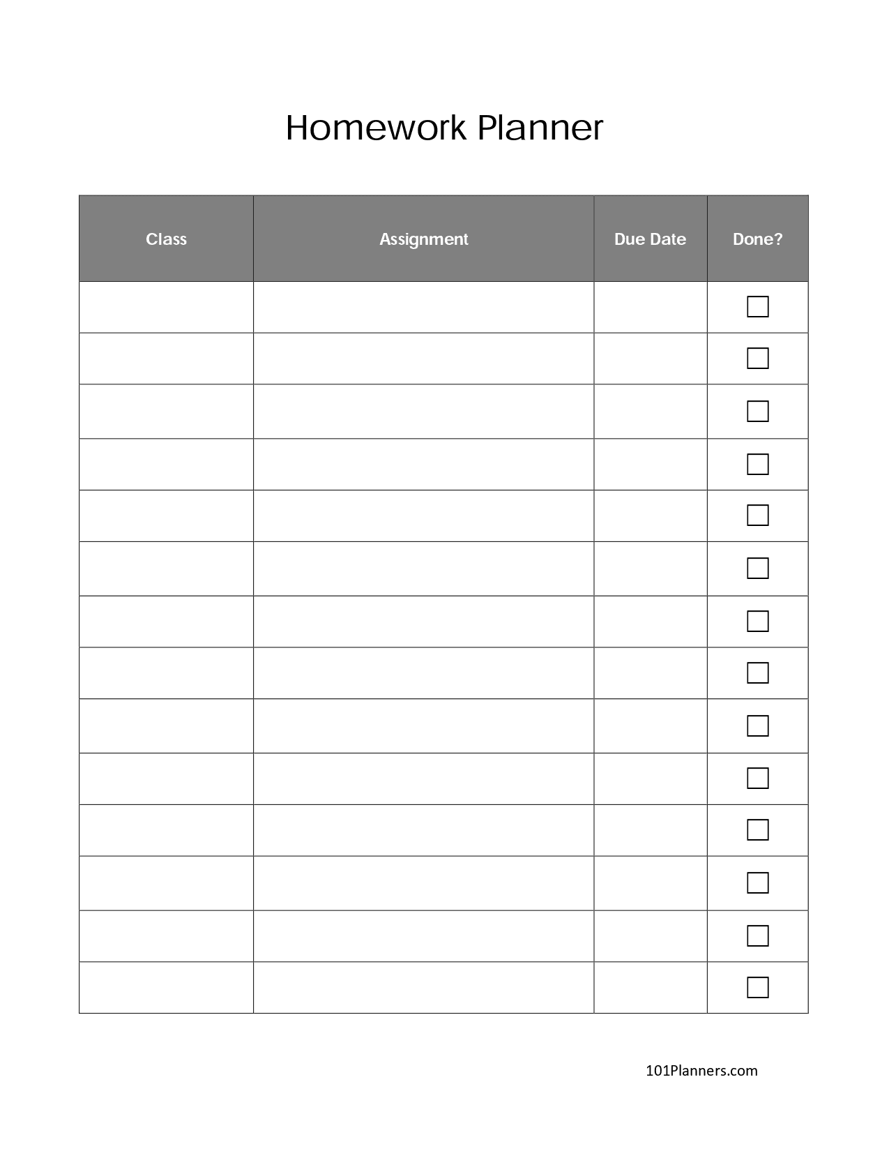 Printable Homework Calendars Homeprintables
