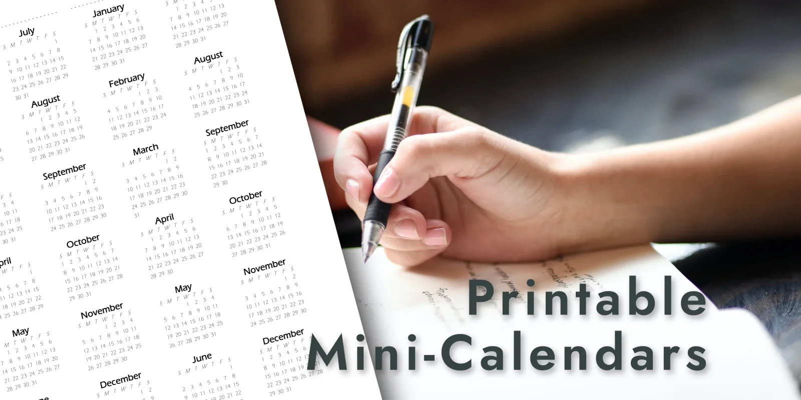 Free Printable Mini Monthly Calendar Stickers Avery 5214 Template Cute Notebooks Journals