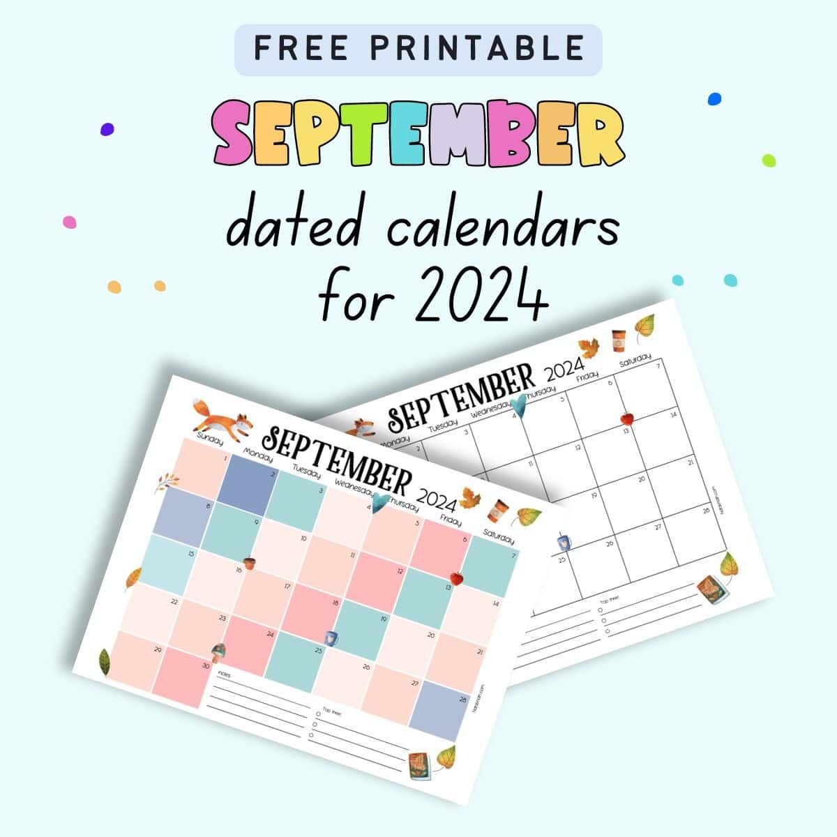 September 25 Calendar Printable