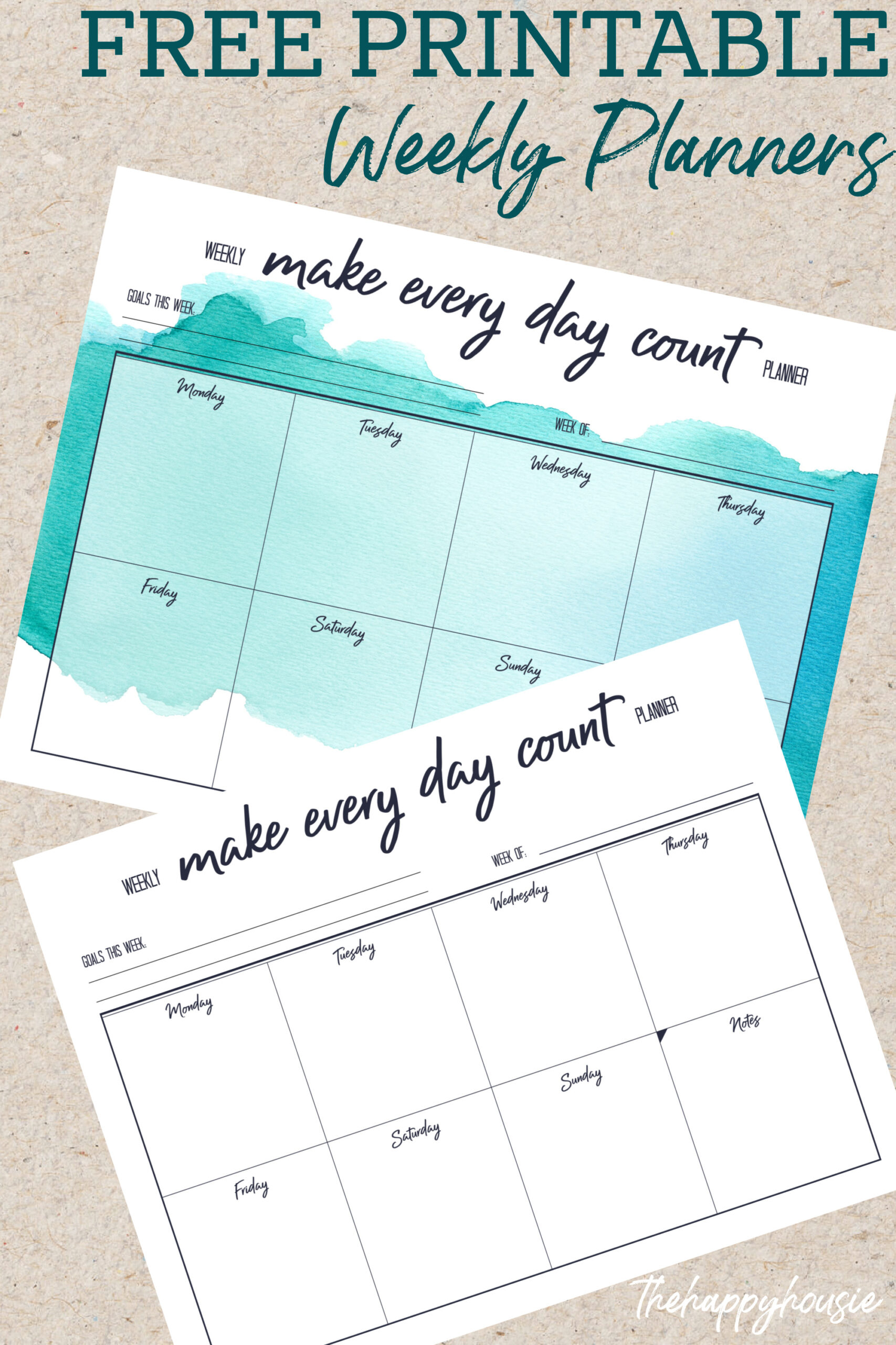 Weekly Calendar With Notes Printable