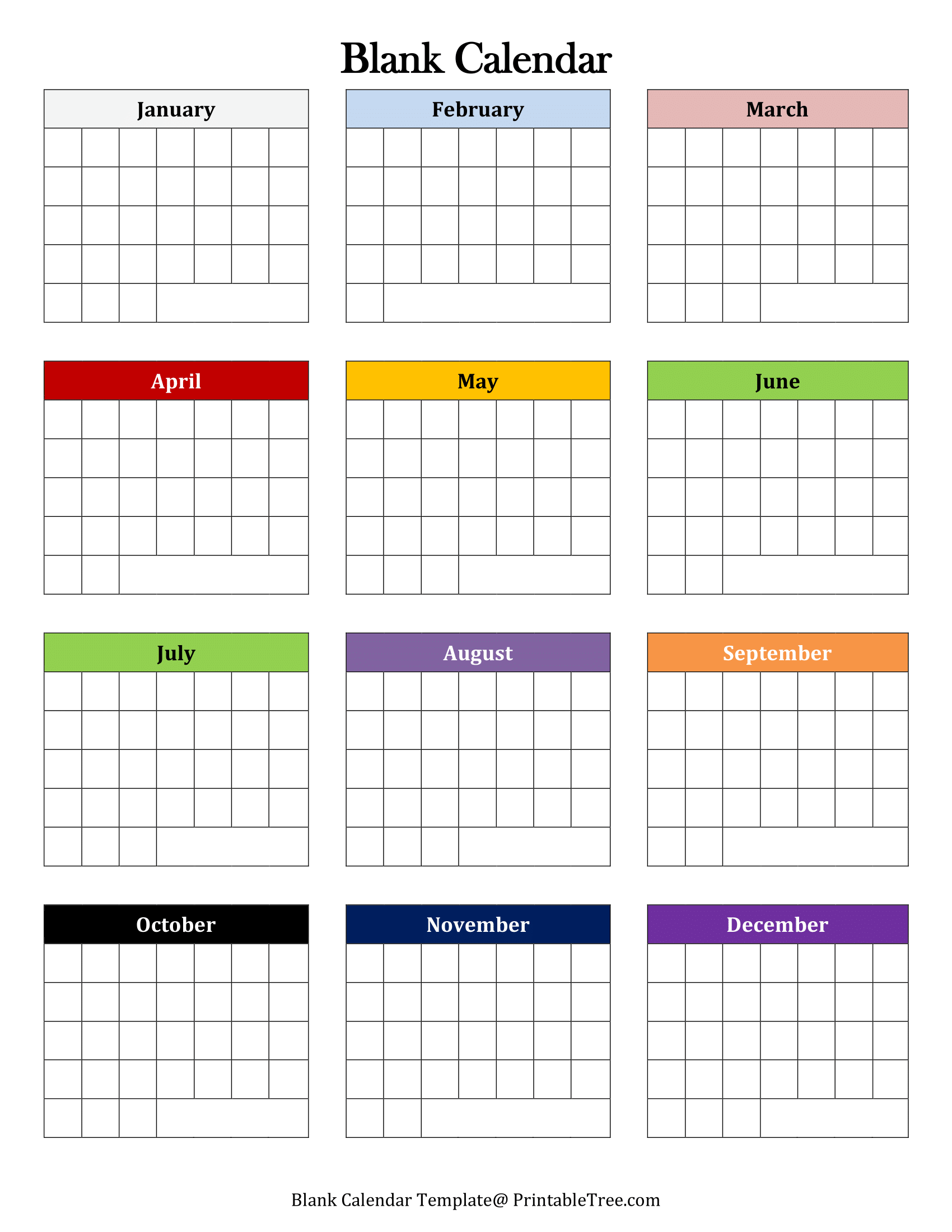 Blank Calendar Pages Printable Blank Calendar Pages Printable