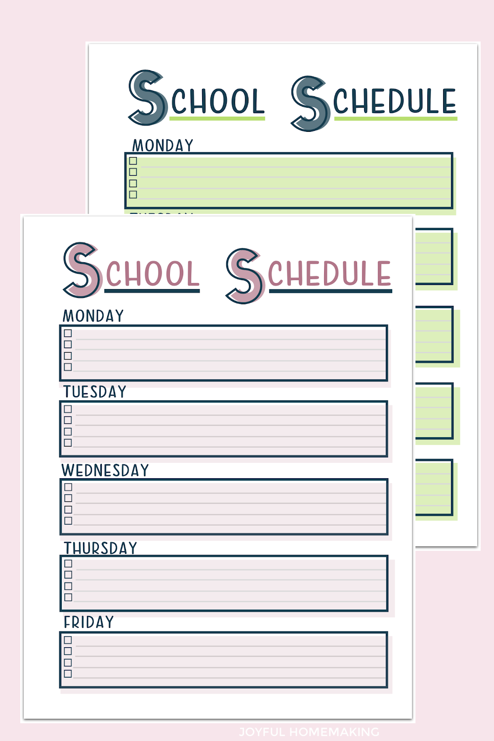 Free School Schedule Printables Joyful Homemaking