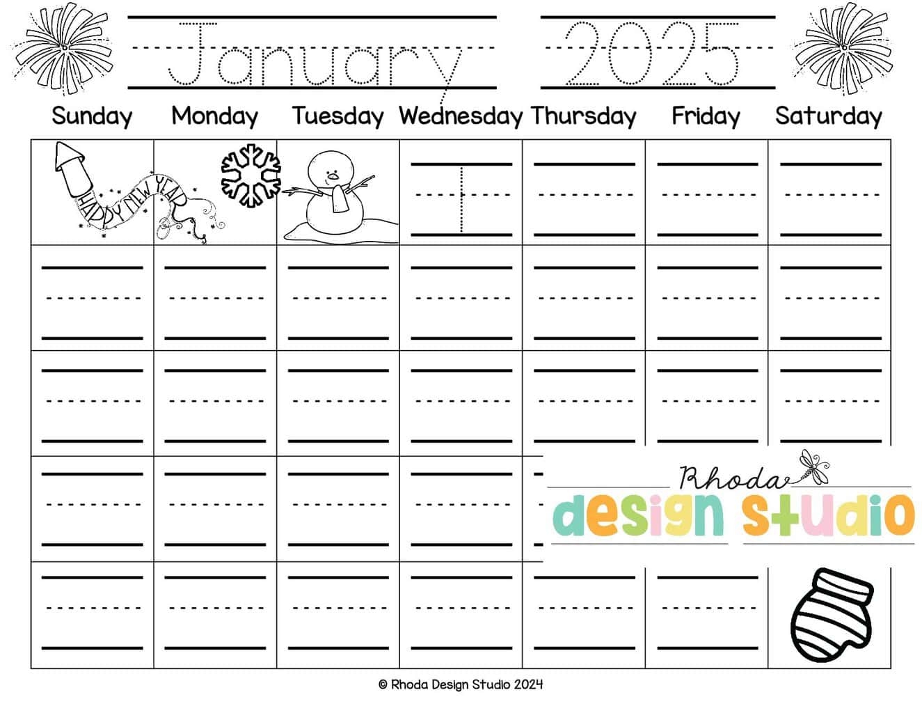Free Fillable Blank Printable Calendar 2025
