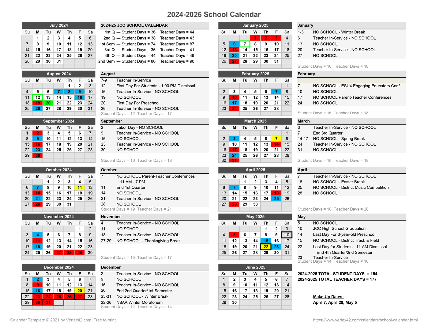 Johns Creek High School 2025 Calendar Printable