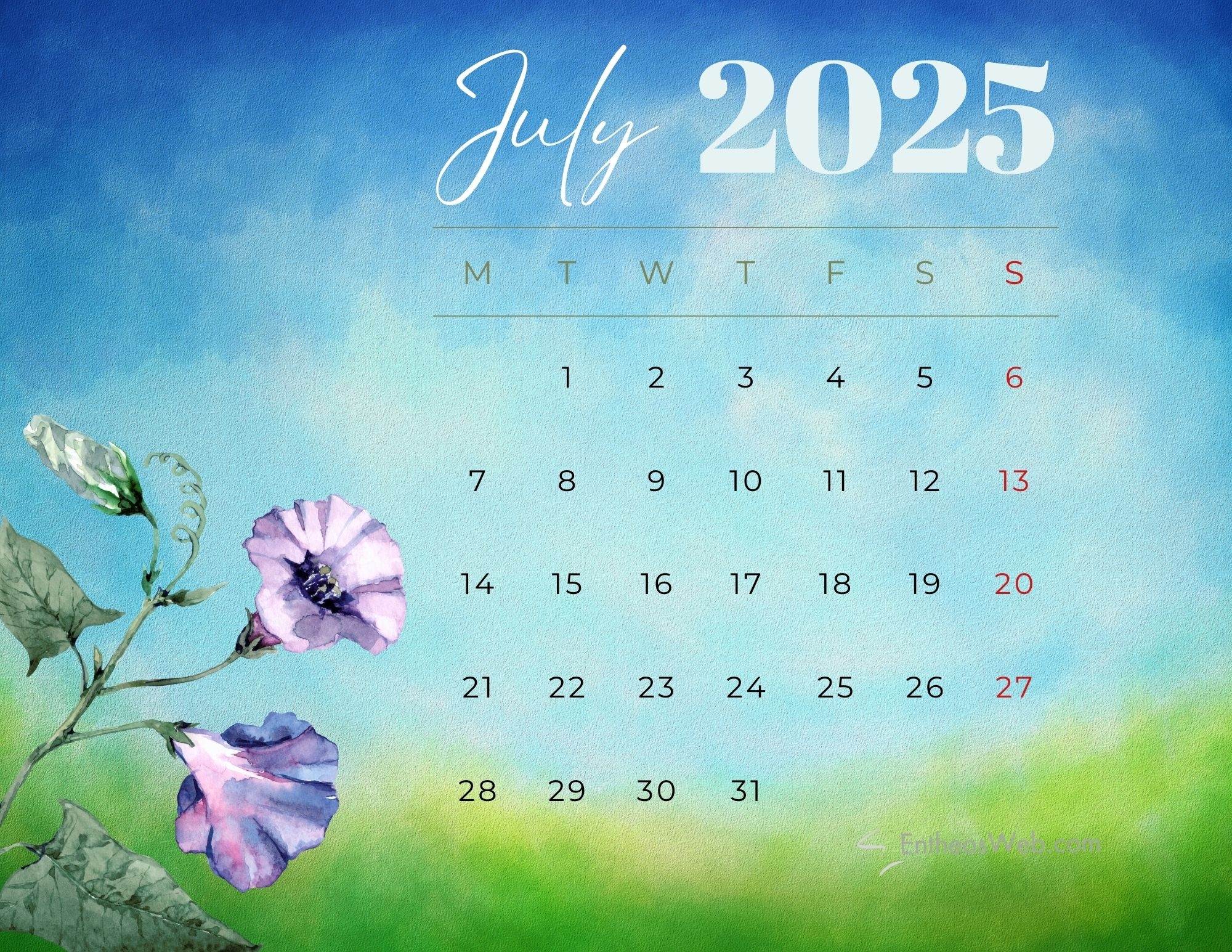 July 2025 Calendar Printables EntheosWeb