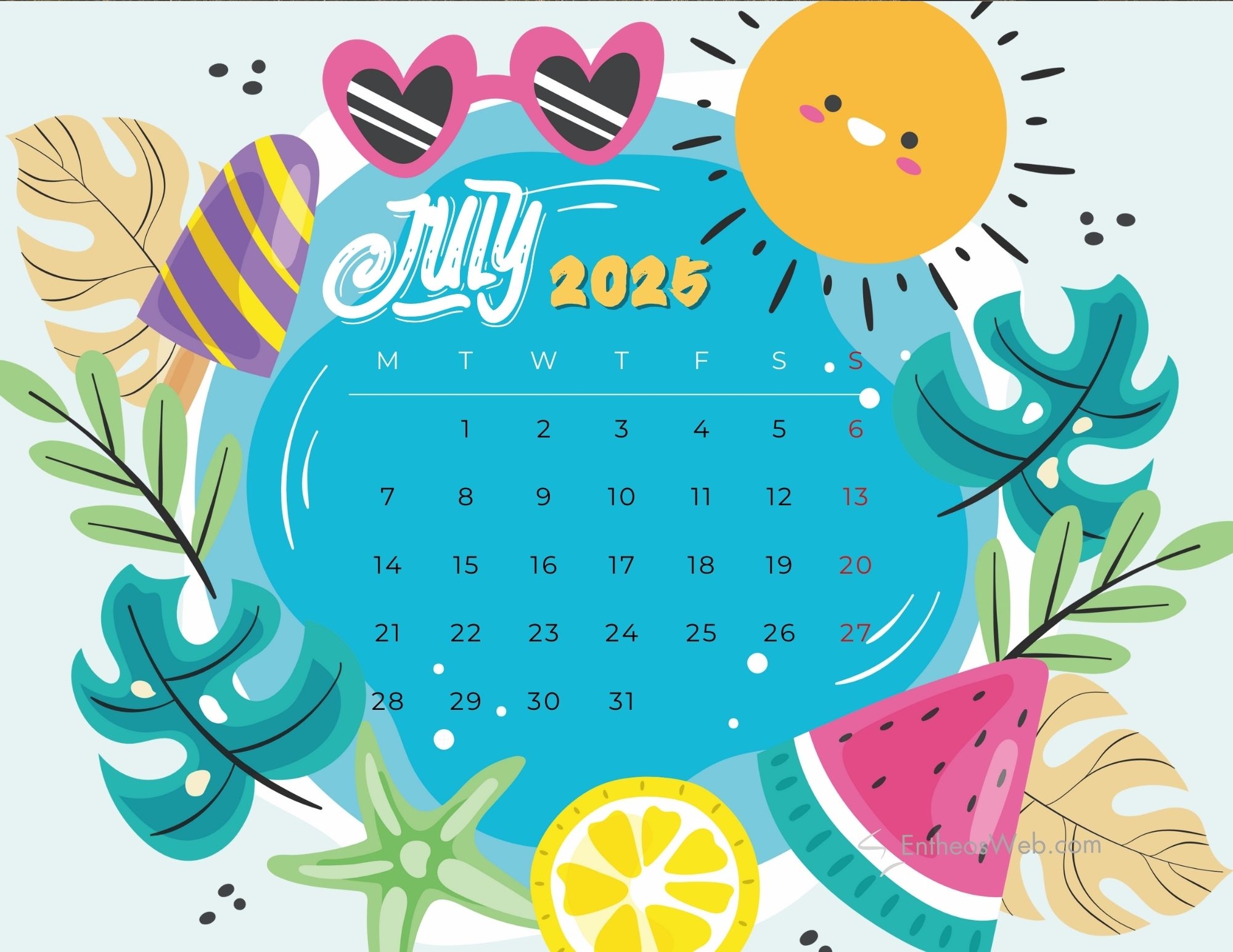 July 2025 Calendar Printables EntheosWeb July 2025 Calendar Printables EntheosWeb
