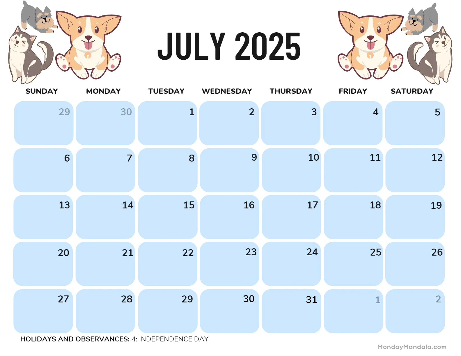 July 2025 Printable Calendar 52 Free PDF Printables July 2025 Printable Calendar 52 Free PDF Printables