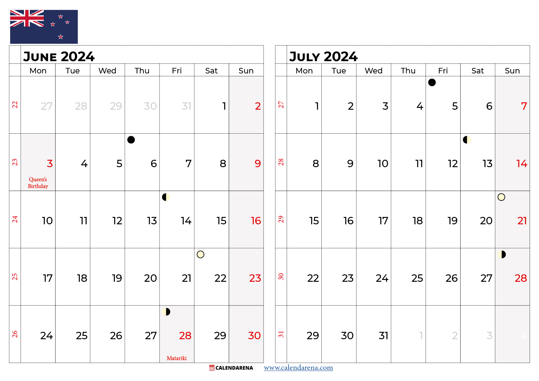 June July Printable Calendar June July Printable Calendar