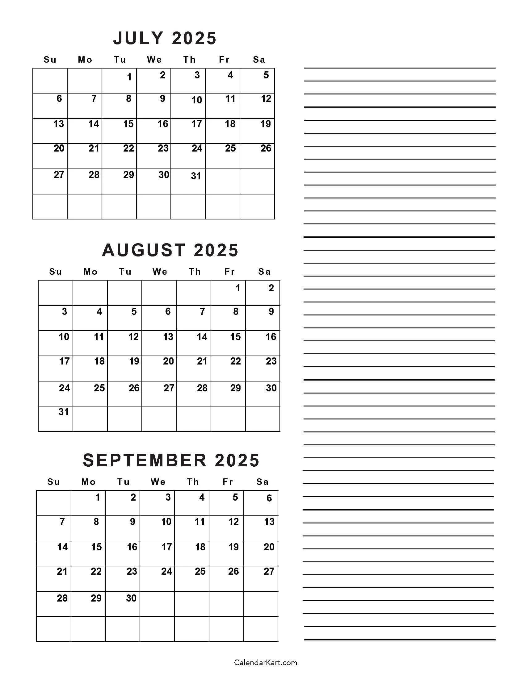 Free Printable Calendar September 2025 Full Page