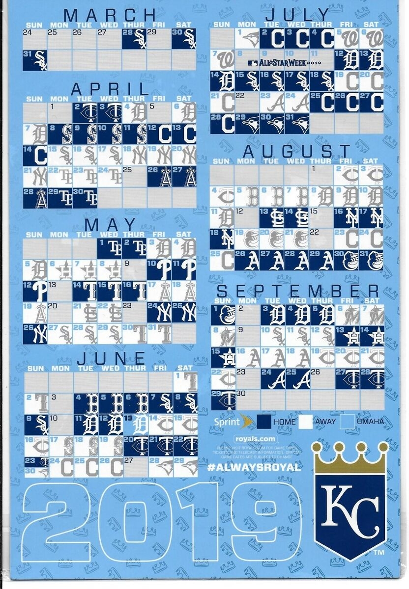 Kansas City Royals 2019 Magnetic Schedule Magnet Sealed SGA Opening Day 3 28 19 EBay