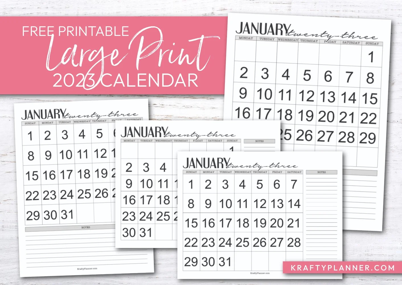 Big Printable Calendar