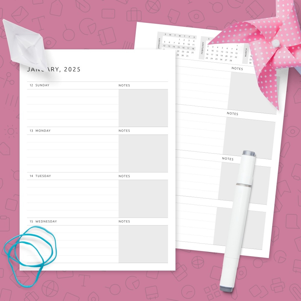 Lined Style Weekly Planner Template Template Printable PDF