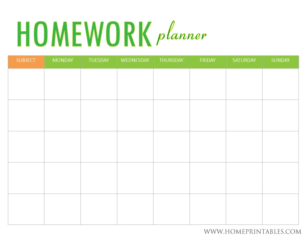 Looking For A Homework Planner Home Printables