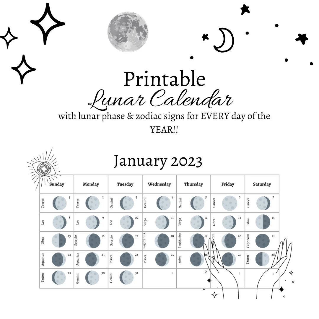Printable Moon Calendar