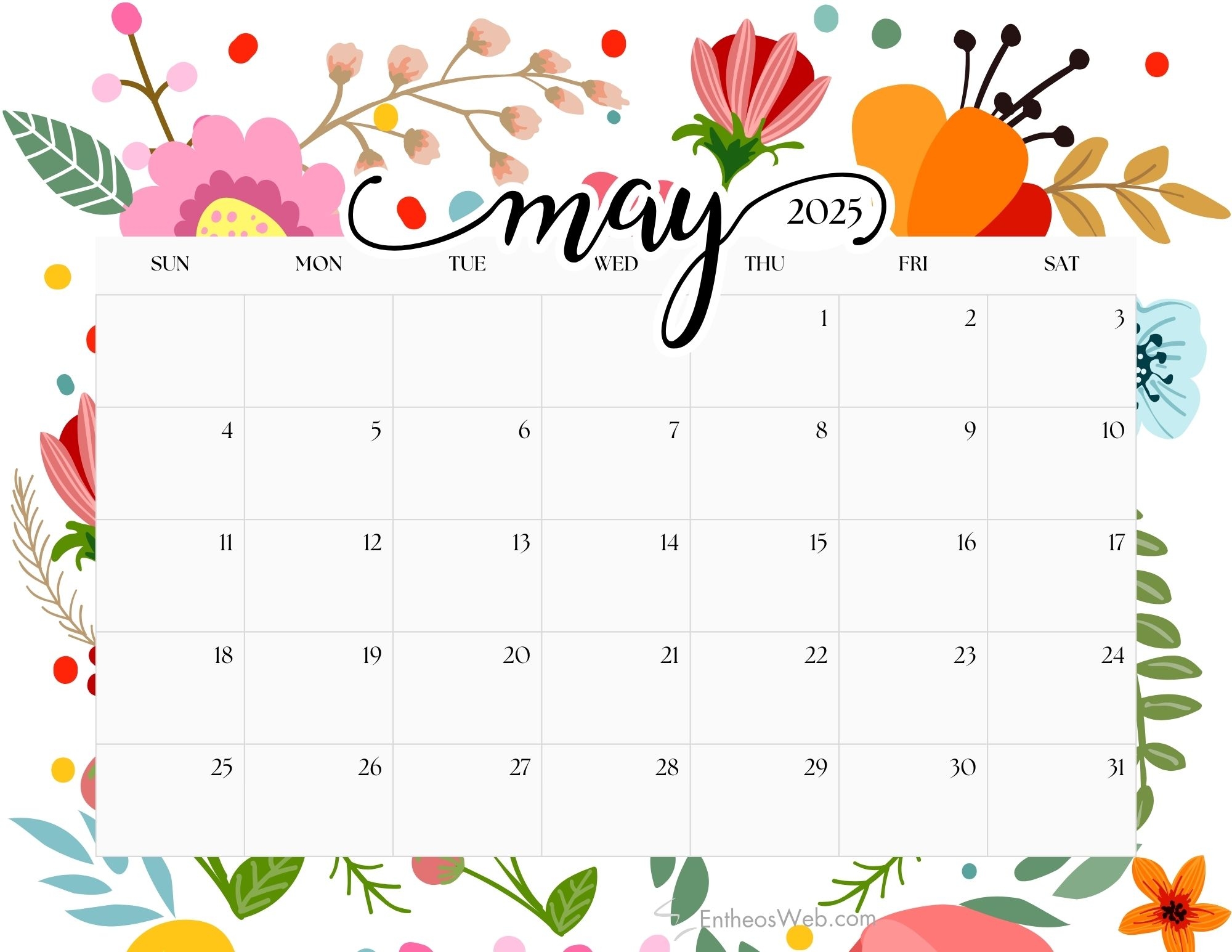 Cute Calendar 2025 Printable Free Cute Calendar 2025 Printable Free