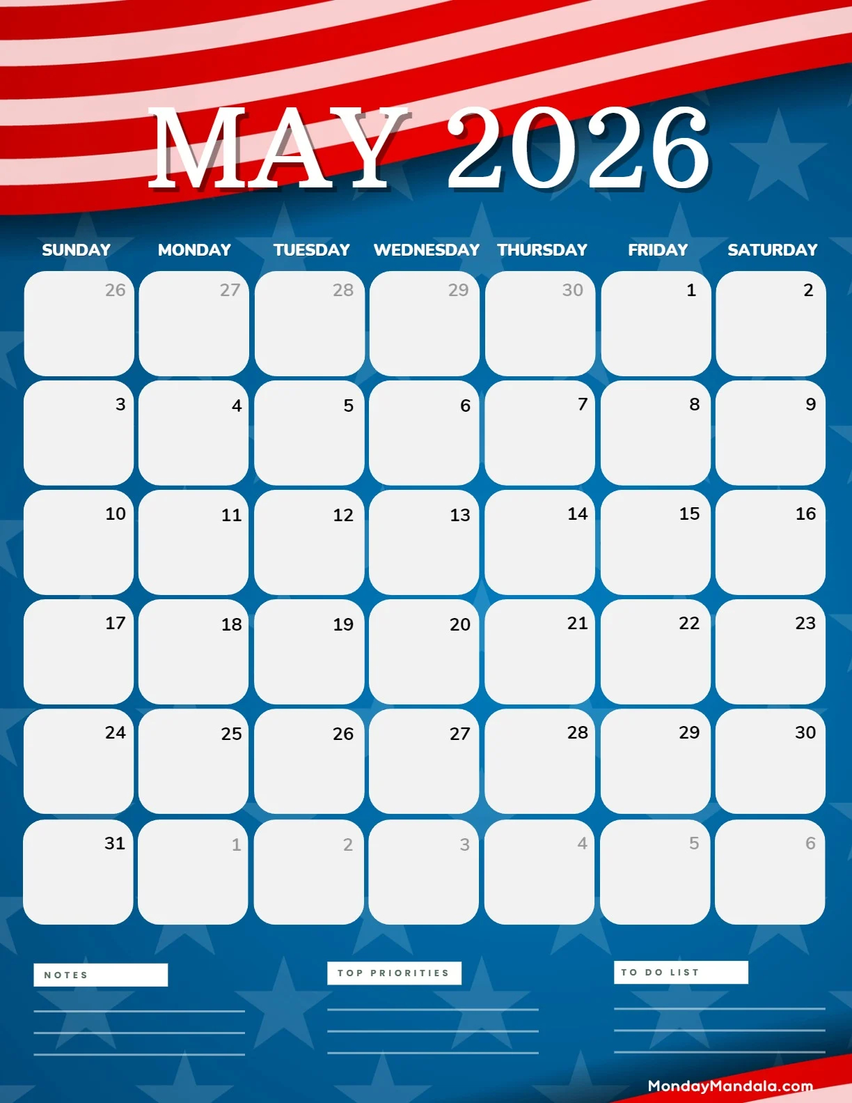 May 2026 Printable Calendar