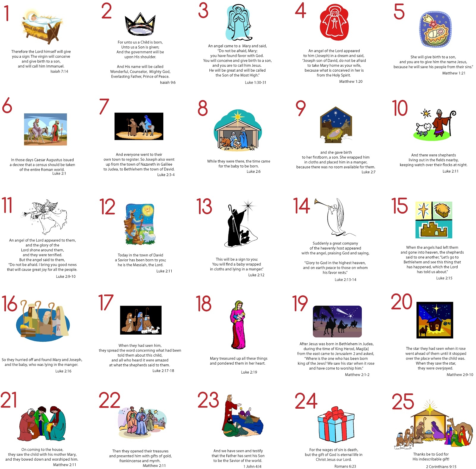 Modern Typography Advent Cards Free Printable Modern Typography Advent Cards Free Printable