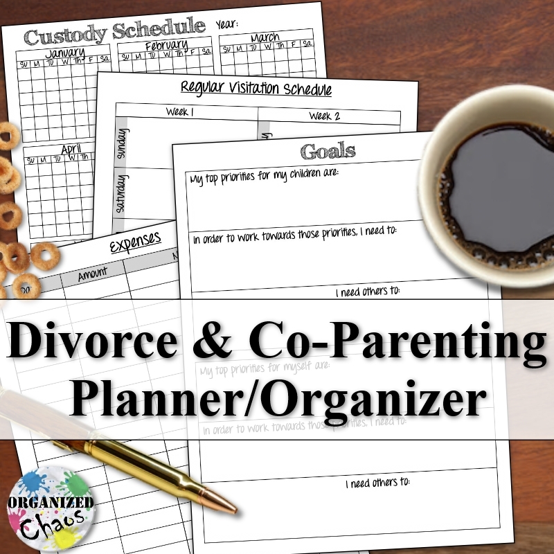 Mommy Monday Printable Co parenting Divorce Planner Organized Chaos