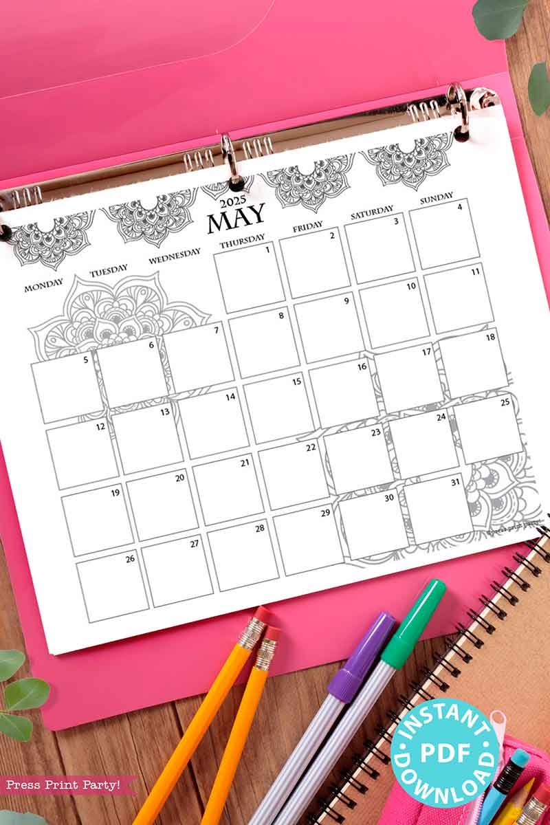 Monday Start 2025 Calendar Printable Set For Bullet Journals Or Binders Mandala for Bullet Journals Or Binders Monday Start 2025 Calendar Printable Set For Bullet Journals Or Binders Mandala for Bullet Journals Or Binders