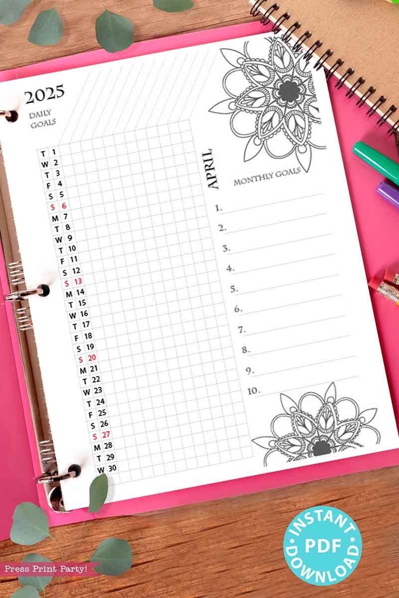 Printable Daily Calendar 2025