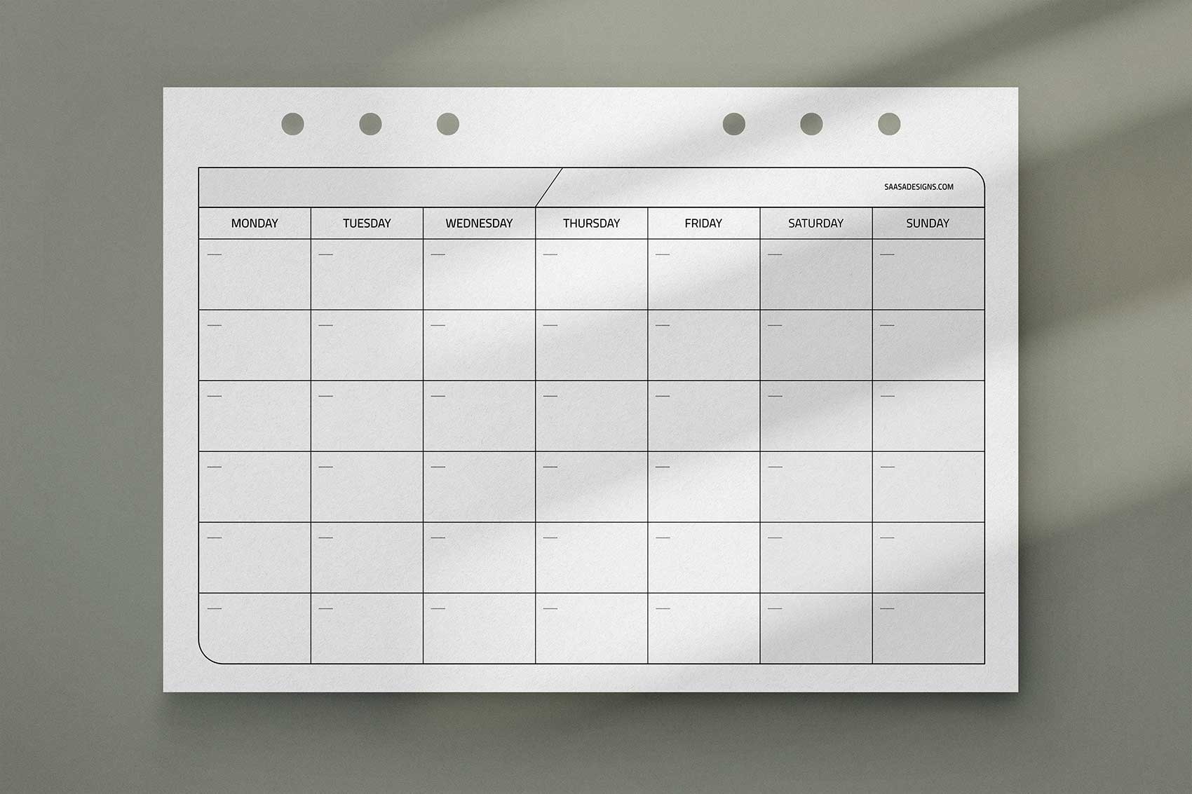 Free Printable Blank Monthly Calendar Templates