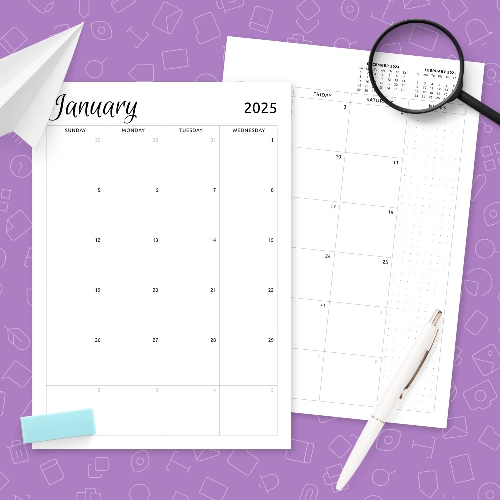 Monthly Calendar Template Template Printable PDF