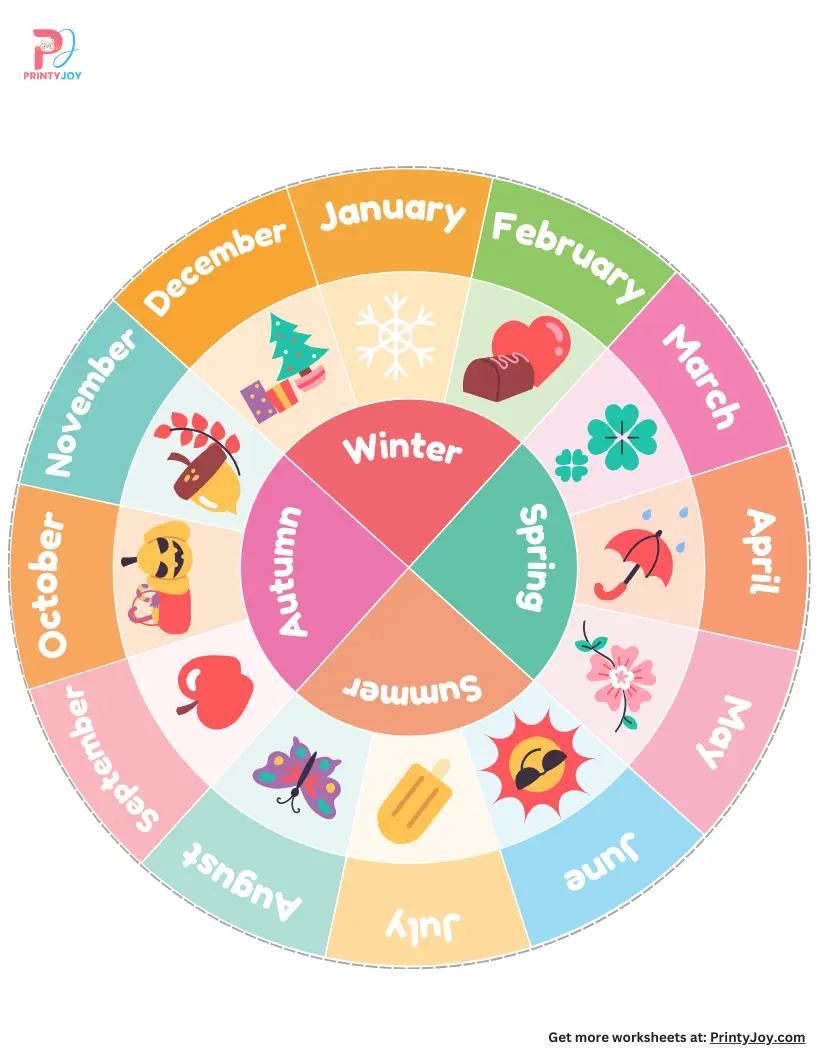 Months Of The Year Wheel Free Printable Months Of The Year Wheel Free Printable