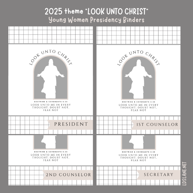 New 2025 Youth Theme Look Unto Christ Free Printables