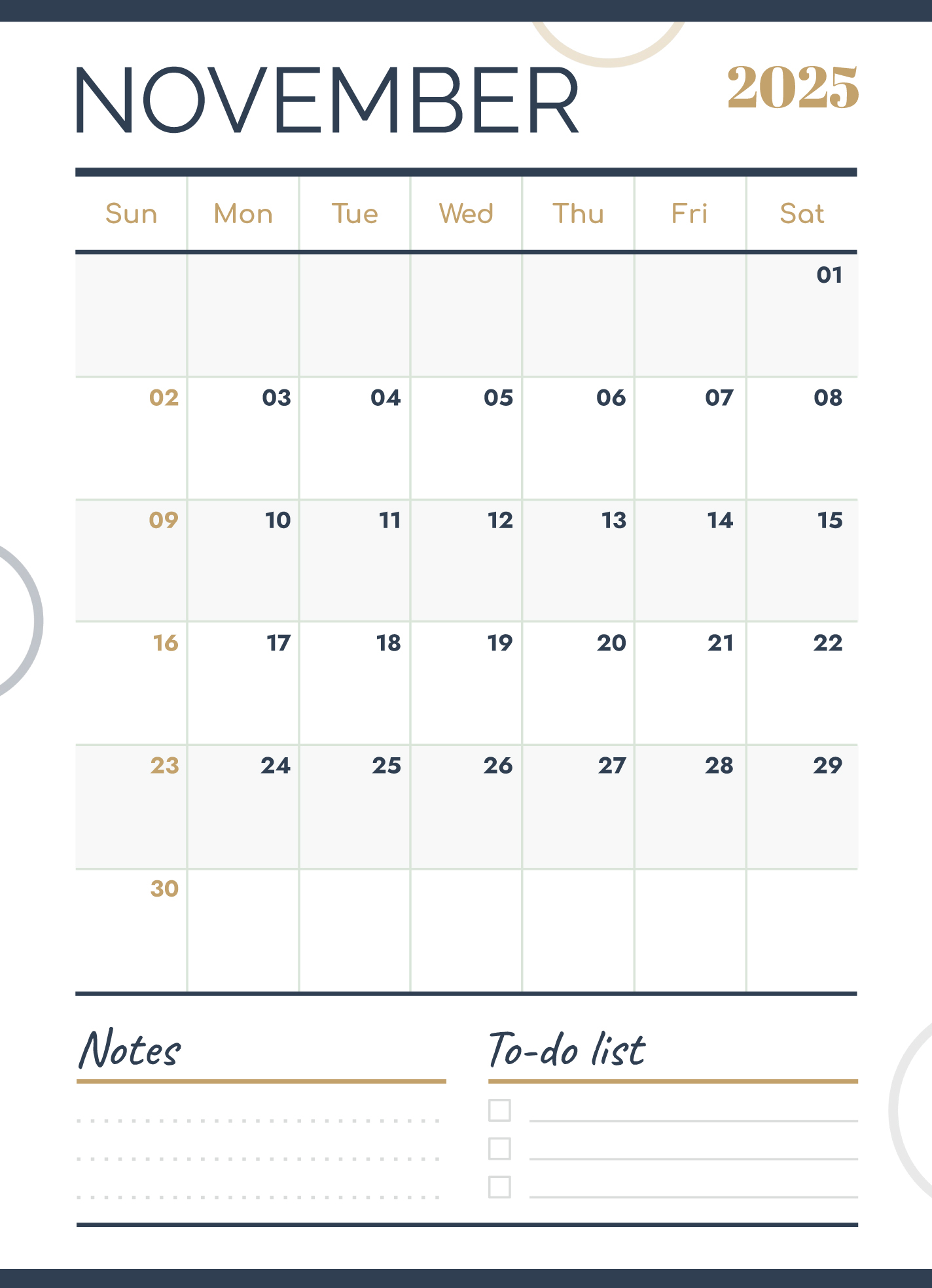 November 2025 Calendar Free Google Docs Template Gdoc io November 2025 Calendar Free Google Docs Template Gdoc io