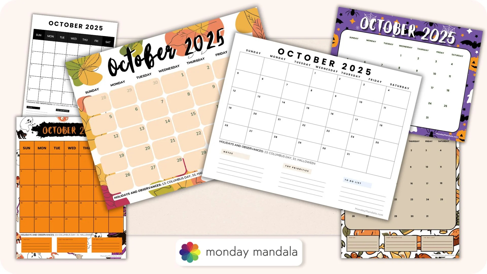 October 2025 Calendar 52 Free PDF Printables October 2025 Calendar 52 Free PDF Printables