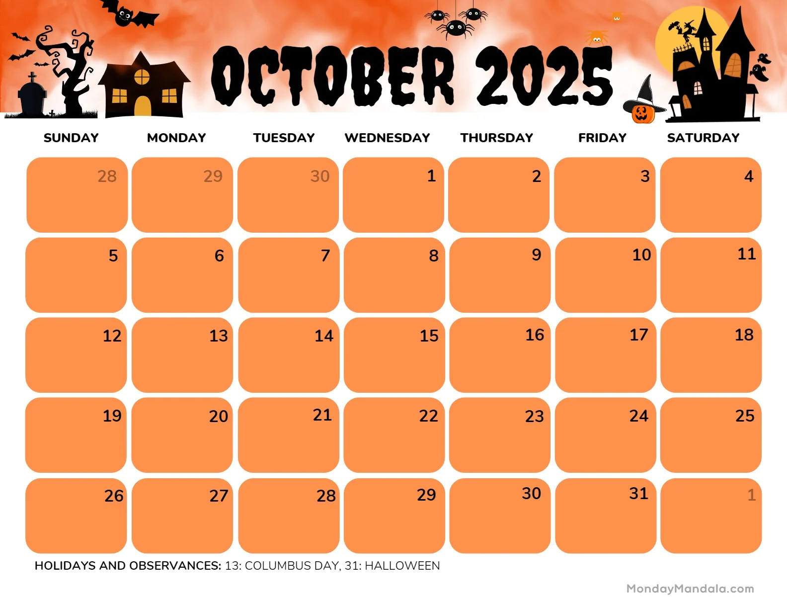 october 2025 calendar 52 free pdf printables