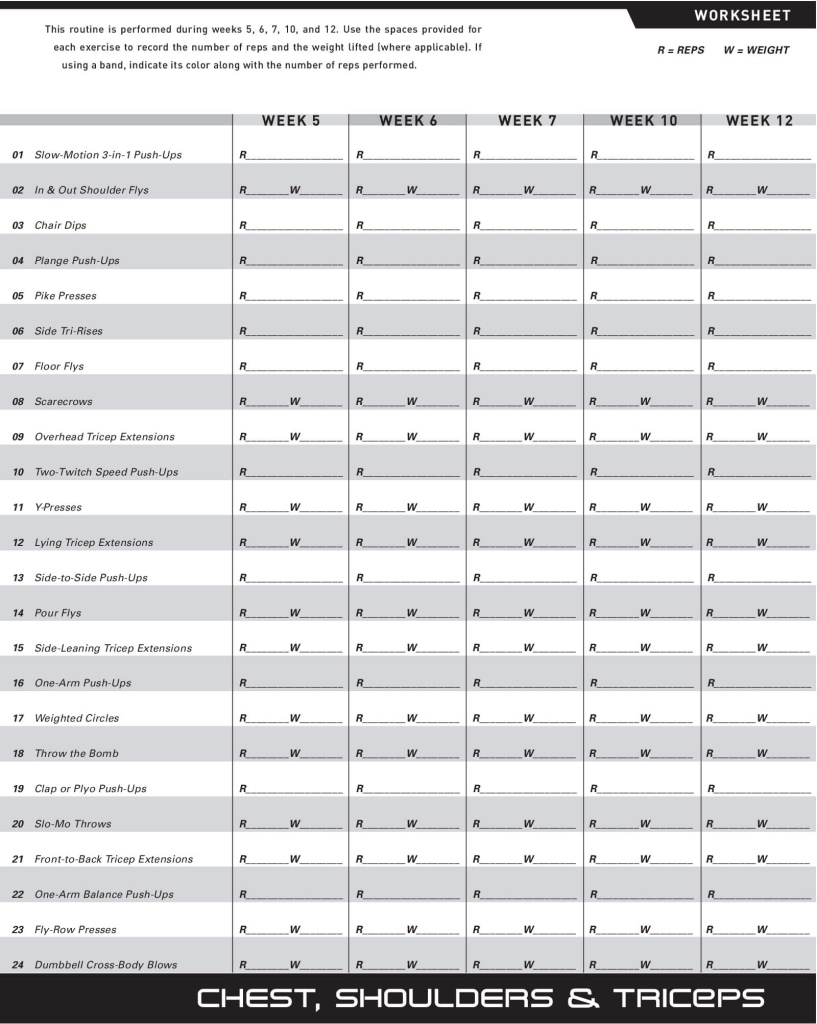 P90X Workout Sheets Free PDF Available For Download Print 