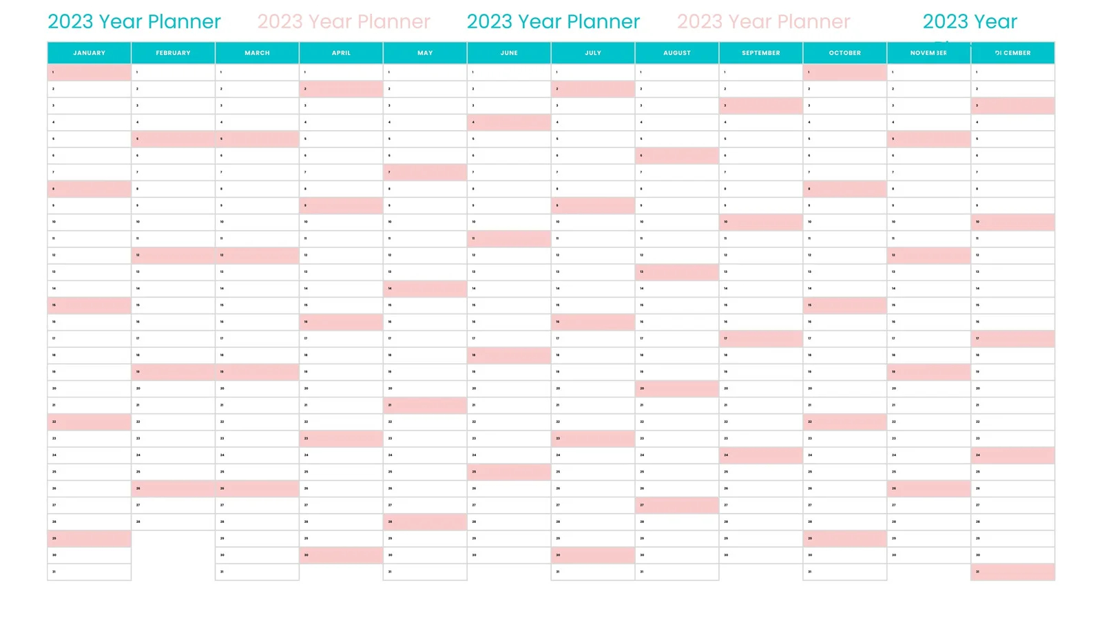 Page 2 Free Printable Customizable Monthly Calendar Templates Canva