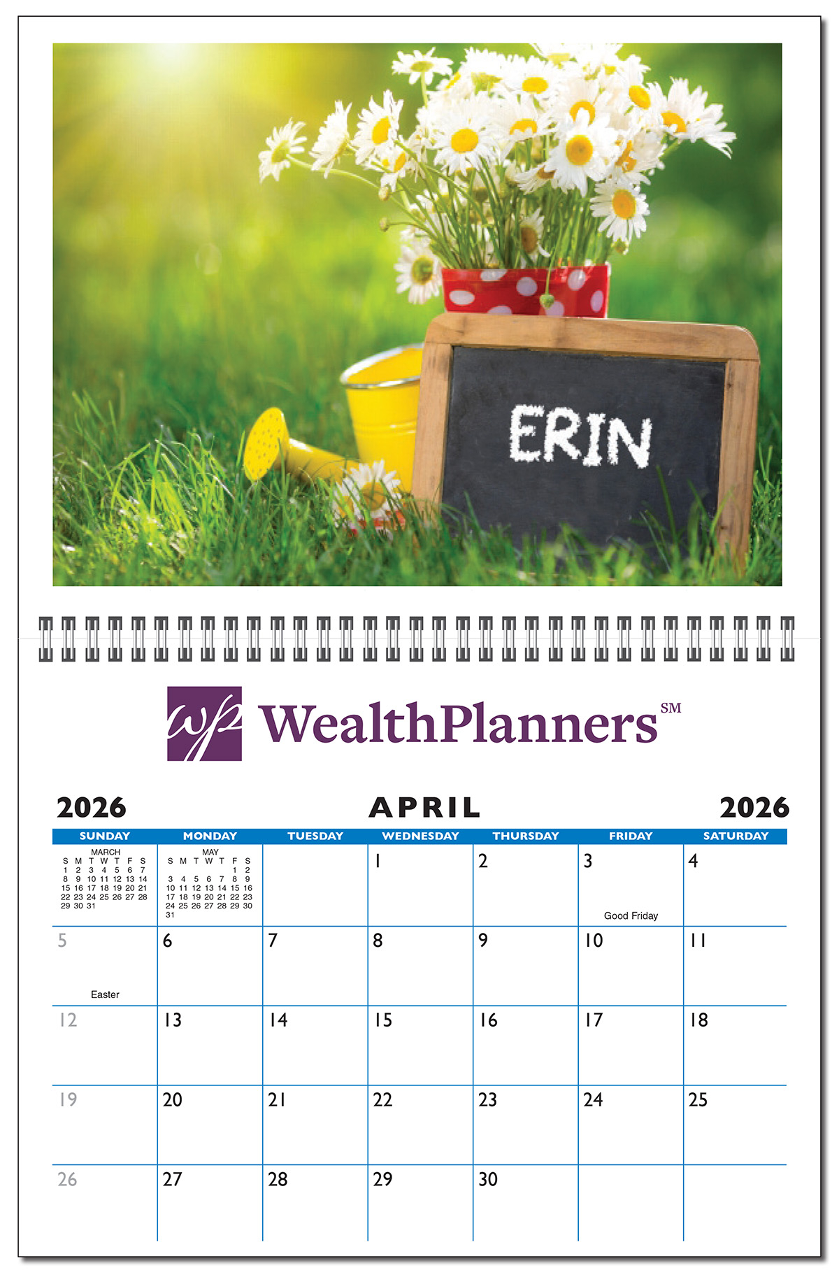 Photo Name In The Image Large Wall Calendar Personalized 