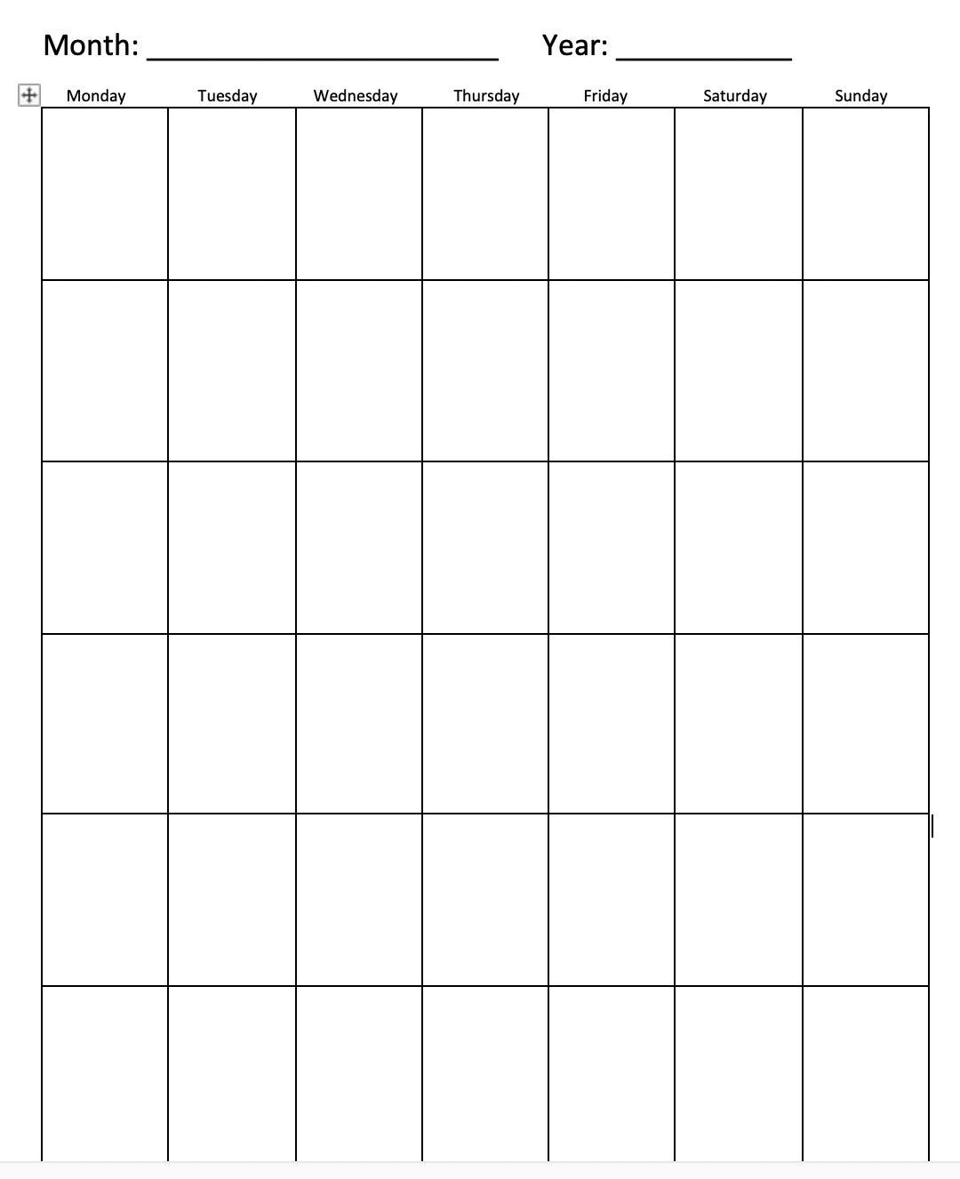 Portrait Monthly Calendar DOWNLOAD Etsy