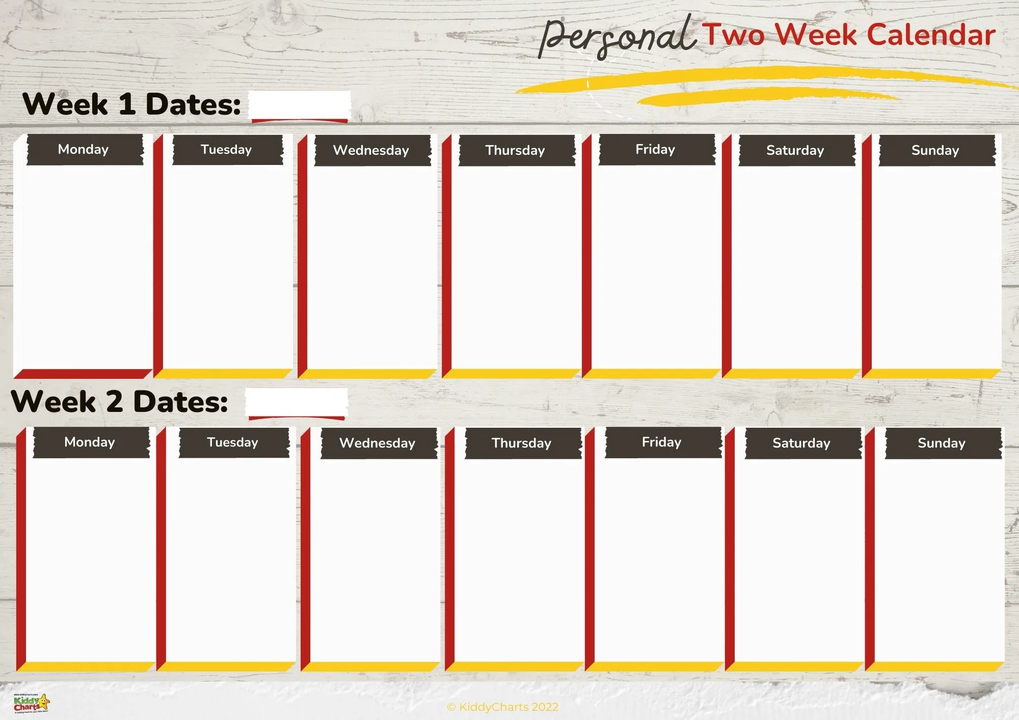 Printable 2 Week Calendar Template To Organise Your Life Printable 2 Week Calendar Template To Organise Your Life