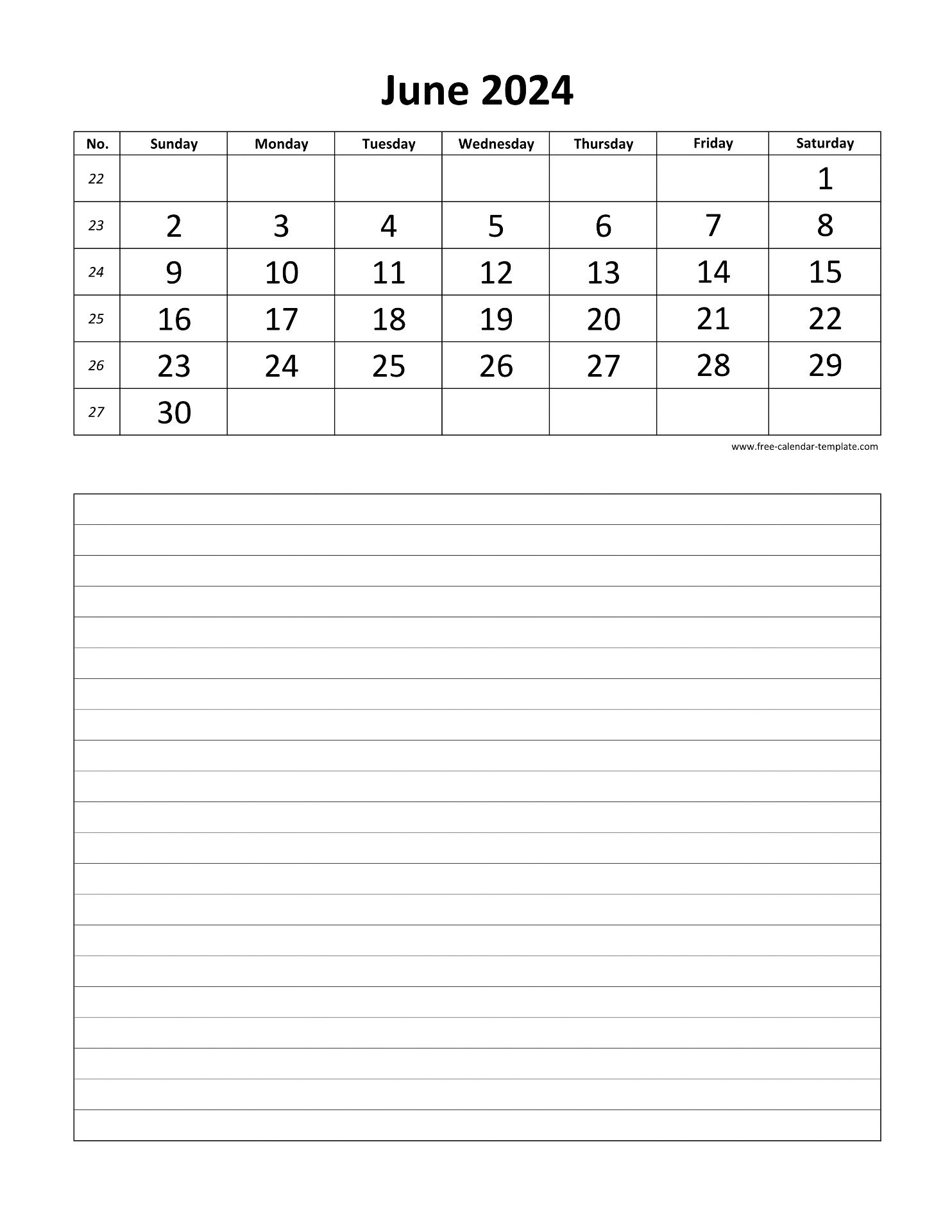 Printable 2024 June Calendar Grid Lines For Daily Notes vertical Free Calendar template Printable 2024 June Calendar Grid Lines For Daily Notes vertical Free Calendar template