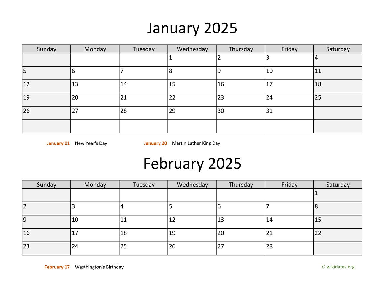 Printable Bi Monthly 2025 Calendar WikiDates